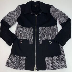 Jolibel Black and Blocked tweed Duster coat size 8